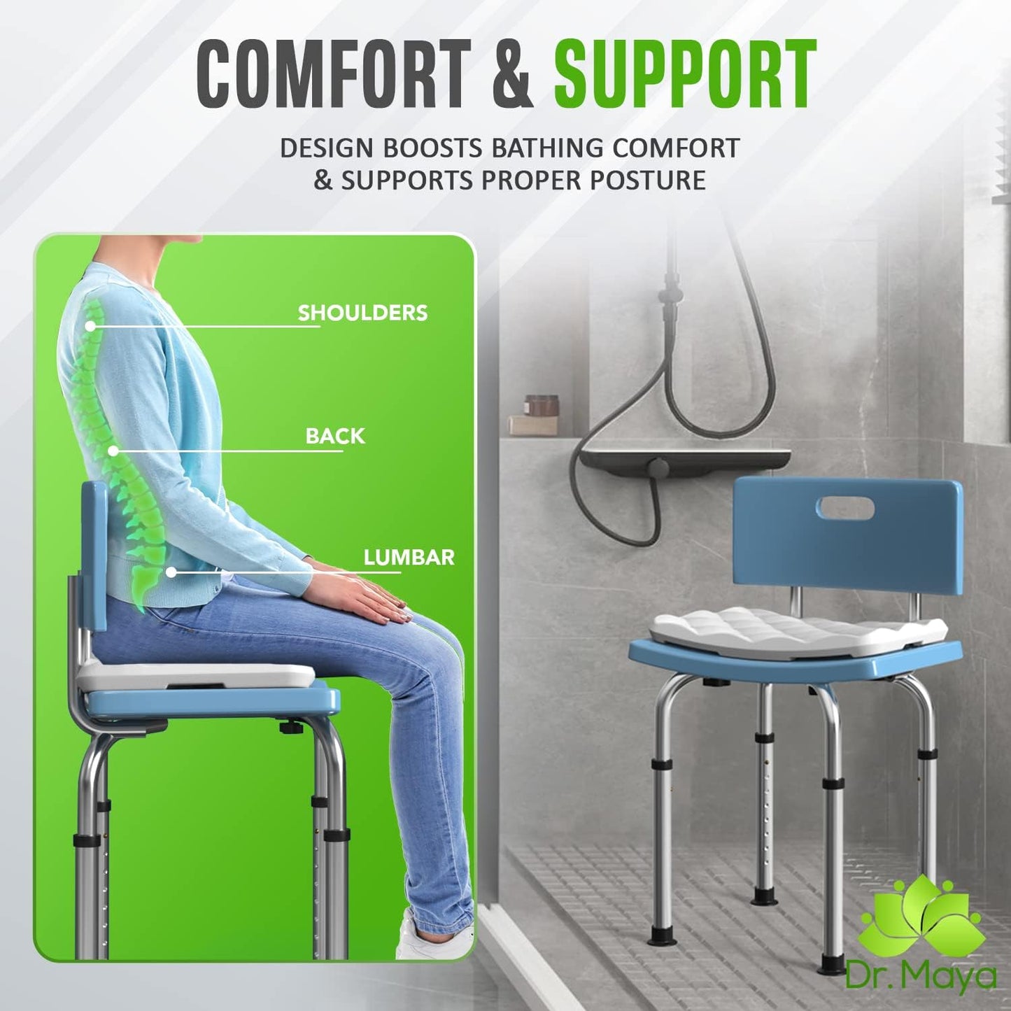 Waterproof Shower Seat Cushion for Shower Stools and Chairs