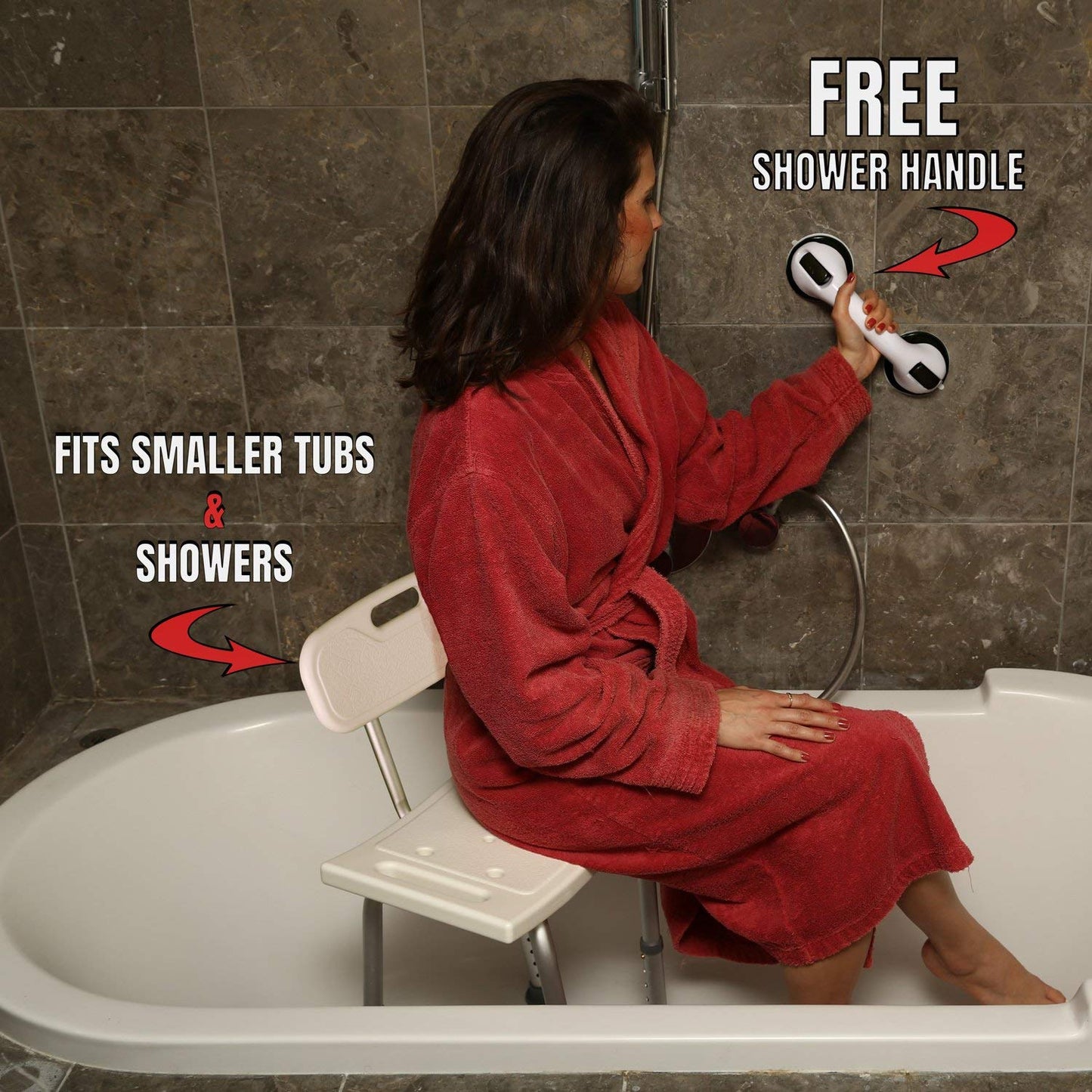 Adjustable Height Shower Chair / with Back