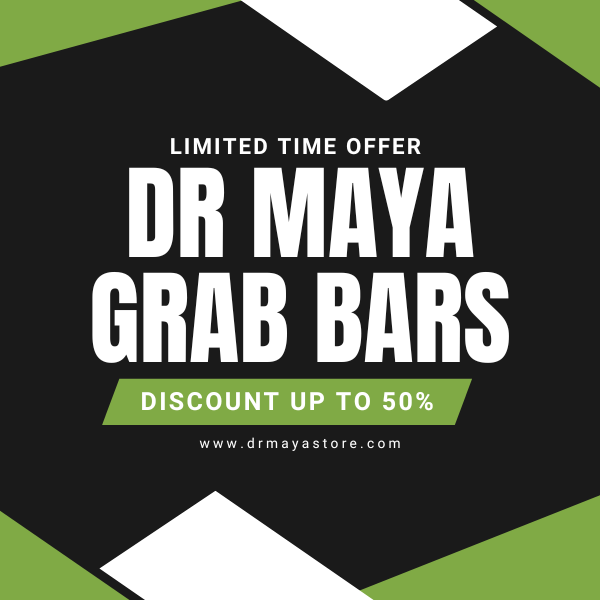 Dr. Maya Grab Bars | Heavy-Duty Bathroom Safety Bars, 1-Pack & 2-Pack, 12" & 16"