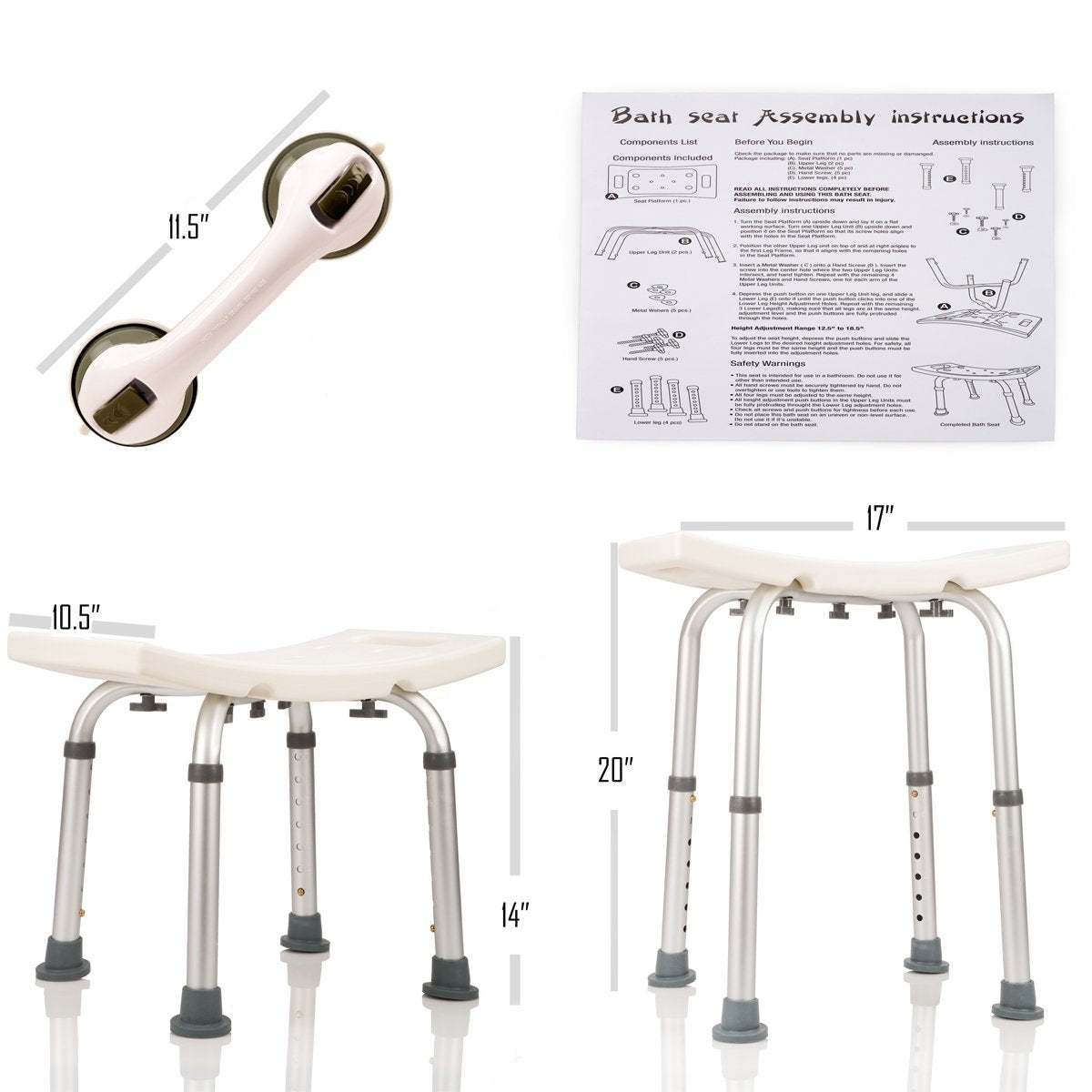 Adjustable Height Shower Chair (United States)